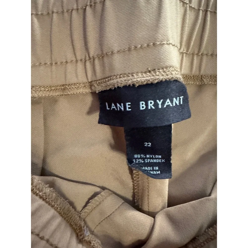 Lane‎ Bryant Womens Size 22 Beige Ankle Pants Elastic Waist Pull On